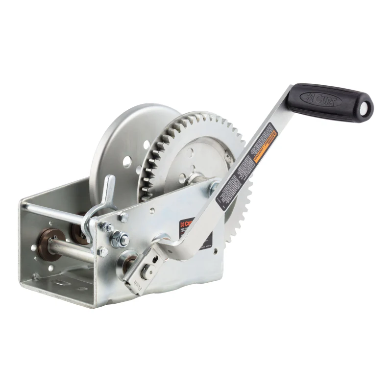 CURT Hand-Crank 2-Speed Winch, 3,200 lbs, 17.5:1 Low Gear Ratio, 9.6" Handle Model 29532