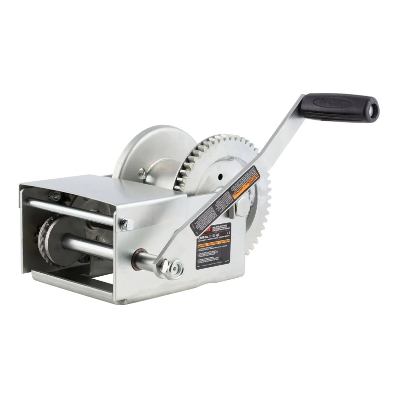 CURT Hand-Crank Brake Winch, 2,500 lbs, 15.8:1 Gear Ratio, 10.6" Handle Model 29625