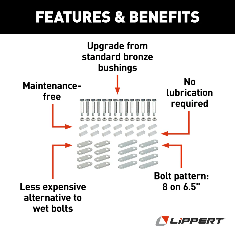 CURT Lippert Universal Tandem Axle Repair Kit - Nylon Bushing Model 2020219547 - Image 3