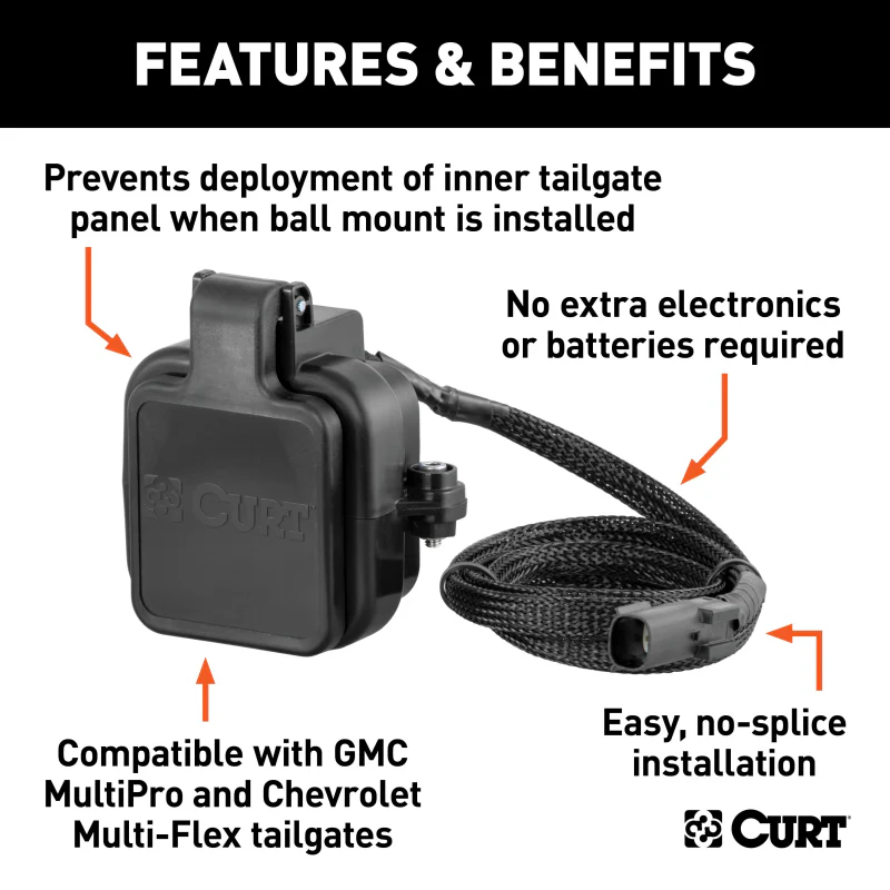 CURT Protective MultiPro / Multi-Flex Tailgate Sensor with 2" Hitch Cap Model 58267 - Image 3