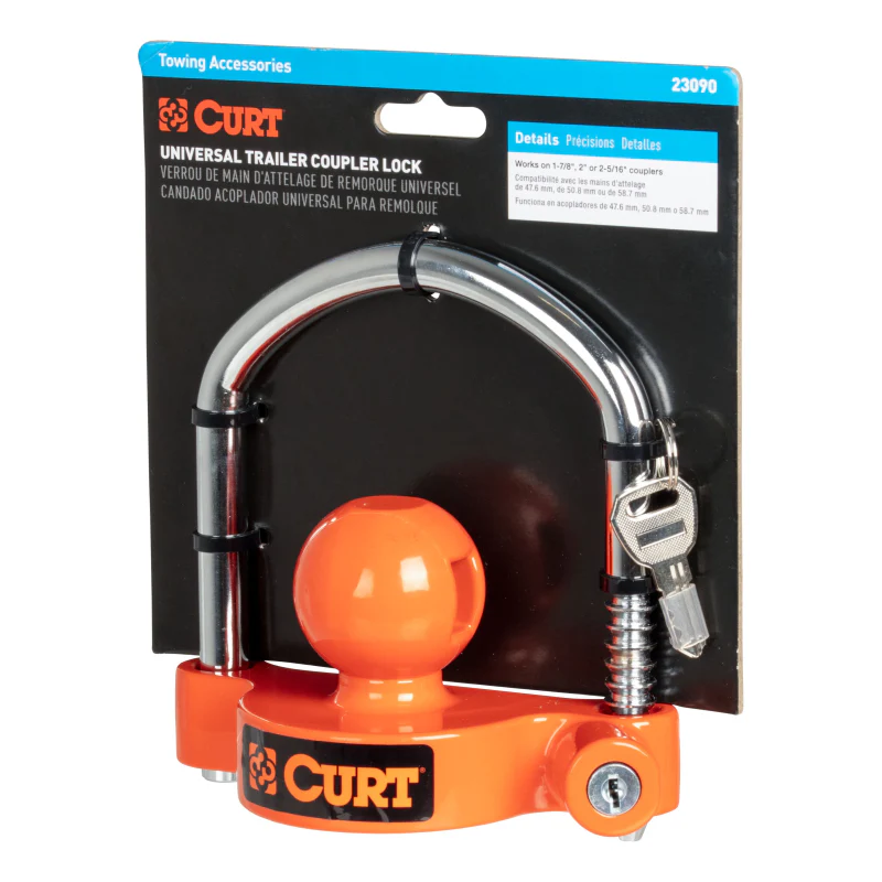 CURT Universal Trailer Coupler Lock, Keyed Alike Model 23090-KA - Image 3