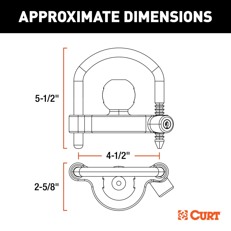 CURT Universal Trailer Coupler Lock, Keyed Alike Model 23090-KA - Image 8