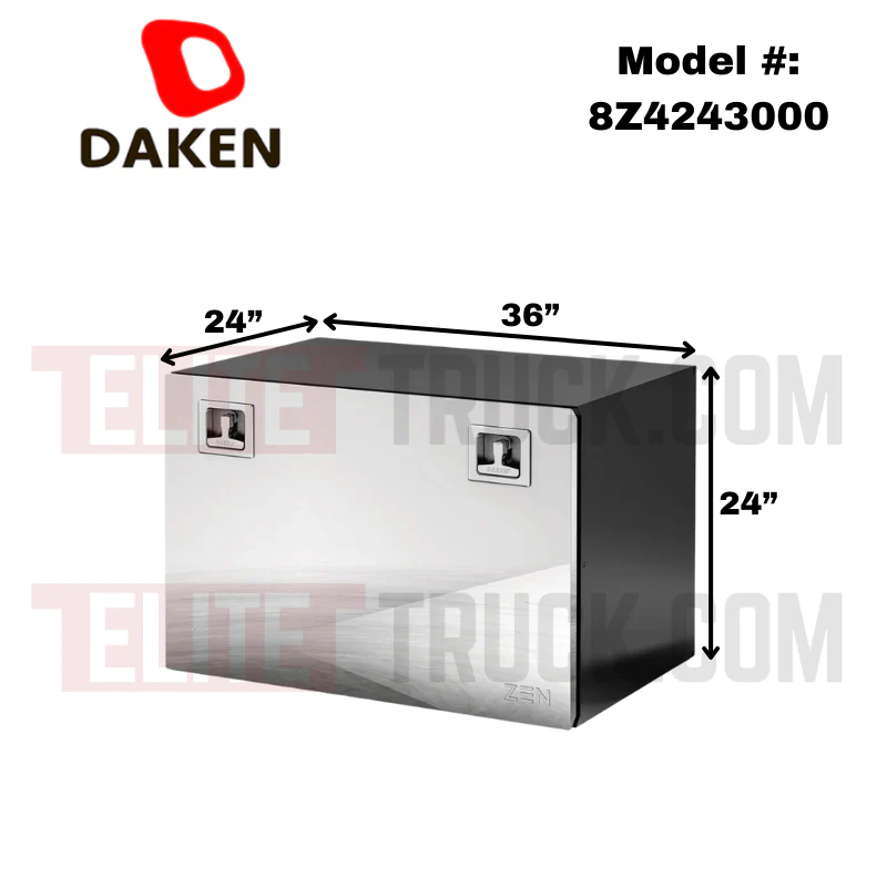 DAKEN Zen Series 36x24x24 Underbody Toolbox Black Steel Body Polished Stainless Door Model 8Z4243000 - Image 2