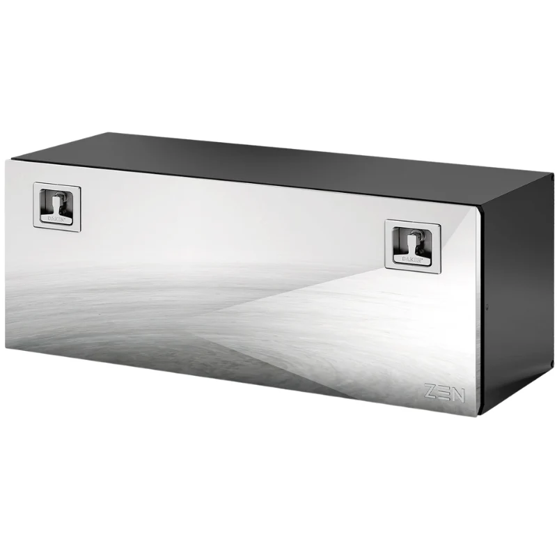 DAKEN Zen Series 48x24x24 Underbody Toolbox Black Steel Body Polished Stainless Door Model 8Z4281000