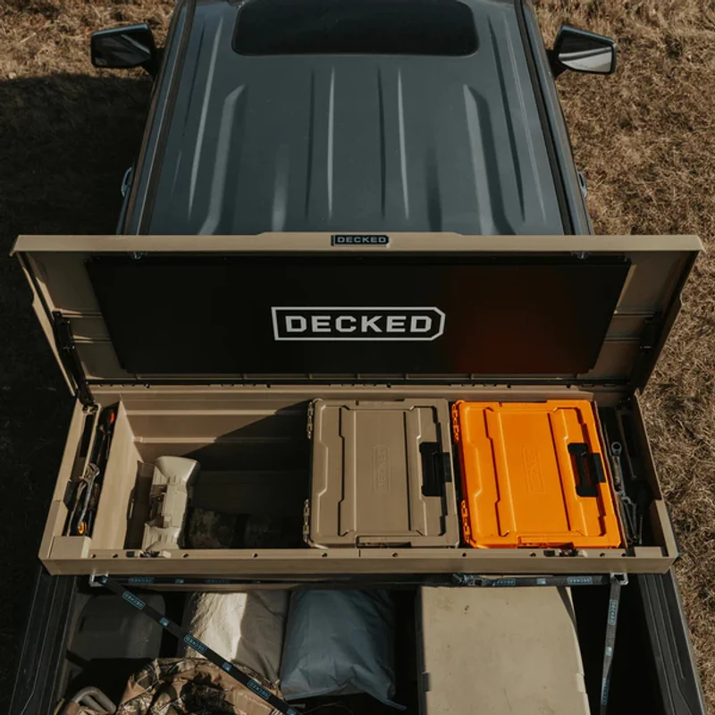 DECKED Full-Size Pickup Truck Tool Box Tundra Bed Rail Model DTB2T22-TAN - Image 11