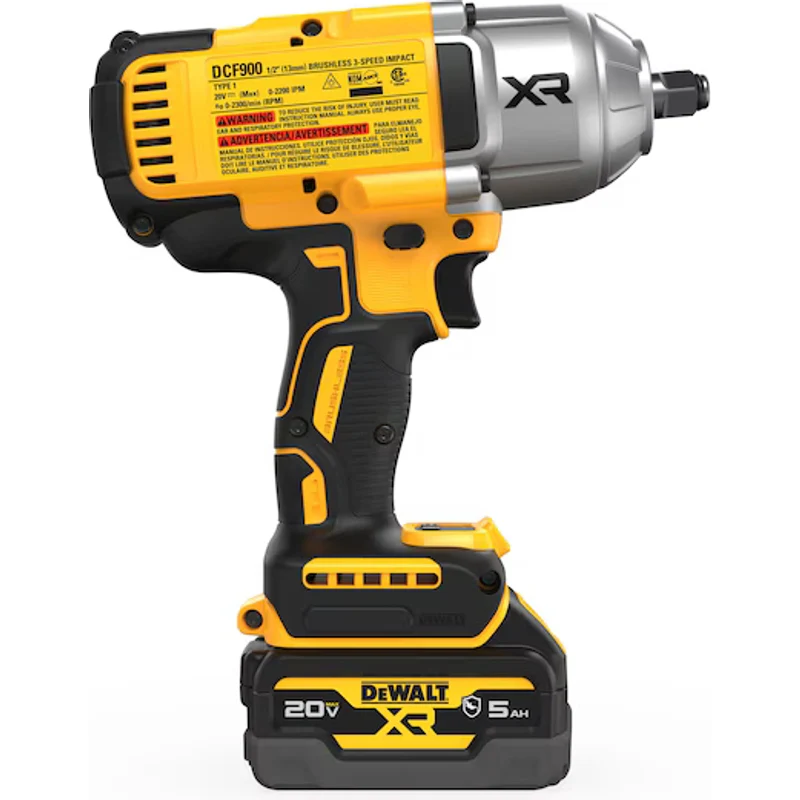 DeWalt 20V MAX* XR® 1/2 In. High Torque Impact Wrench with Hog Ring Anvil DCF900GP2 - Image 5
