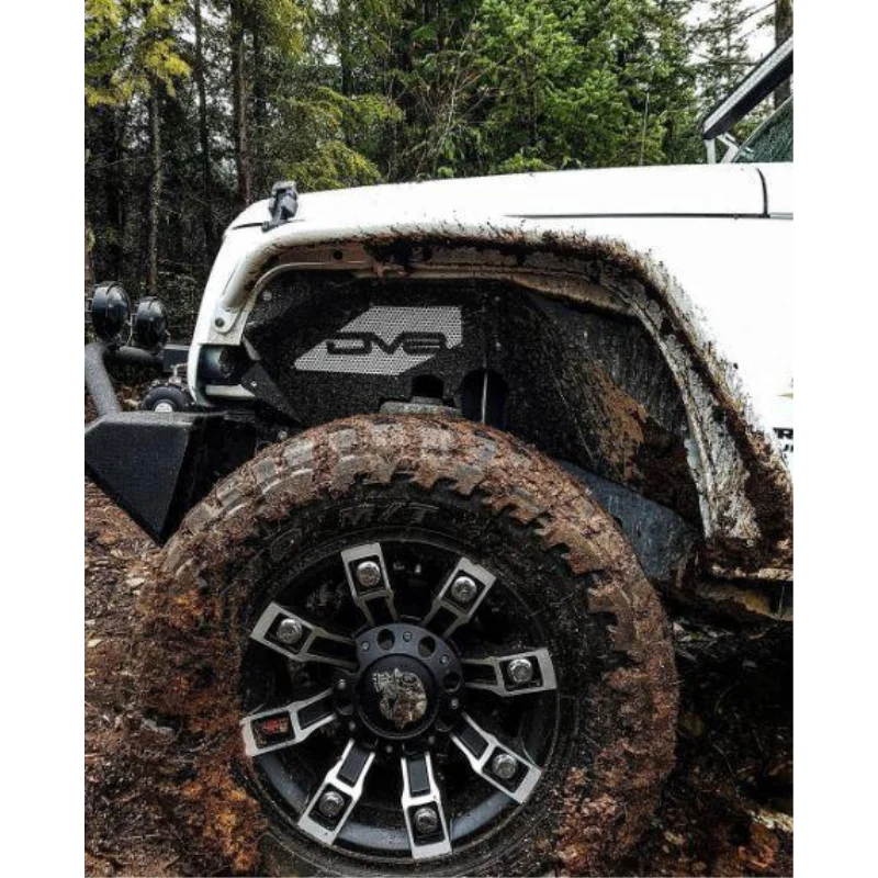 DV8 Offroad 2007-2018 Jeep Wrangler JK JKU Front Inner Fenders Black or Raw Model INFEND-01FB - Image 13