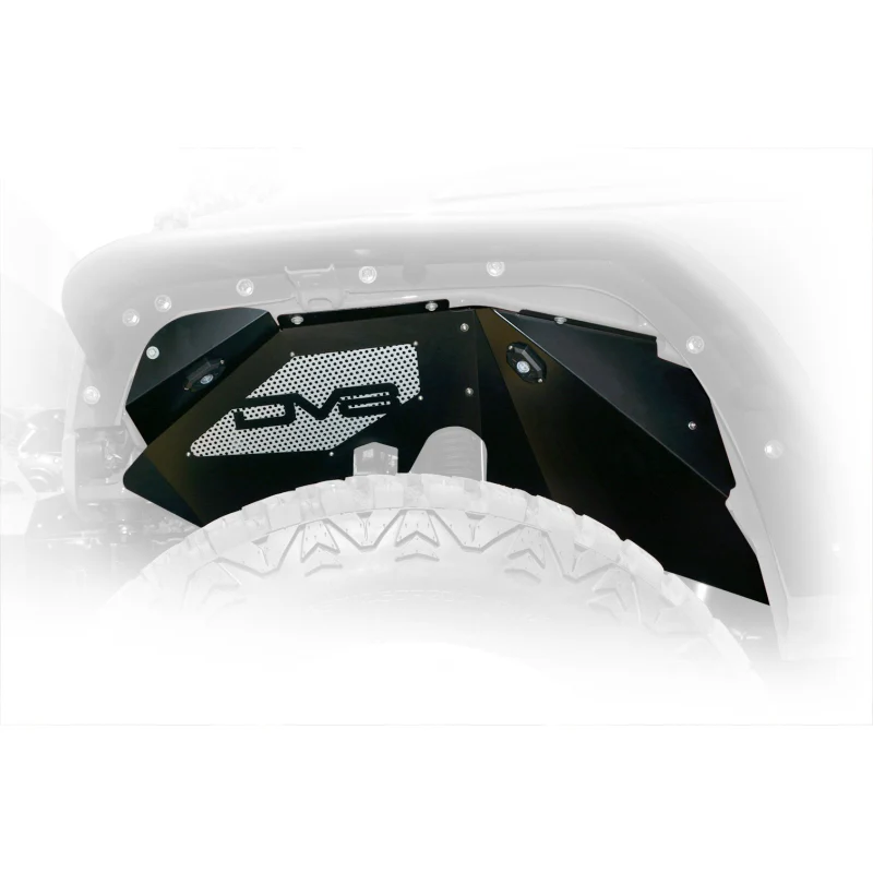 DV8 Offroad 2007-2018 Jeep Wrangler JK JKU Front Inner Fenders with Optional Rock Lights Model INFEND-01FBRL