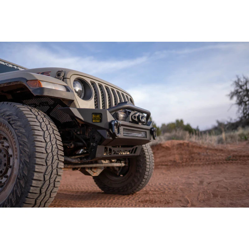 DV8 Offroad 2007-2025 Jeep GladiatorJT Wrangler JK JKU JL JLU Fs-7 Mid-Width Winch Front Bumper Model FBJL-07 - Image 14