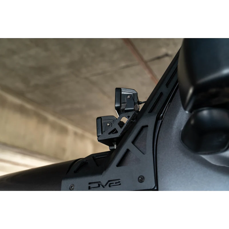 DV8 Offroad 2018-2025 Jeep Gladiator JT Wrangler JL JLU A-Pillar Dual Light Pod Mounts Model LBJL-11 - Image 2