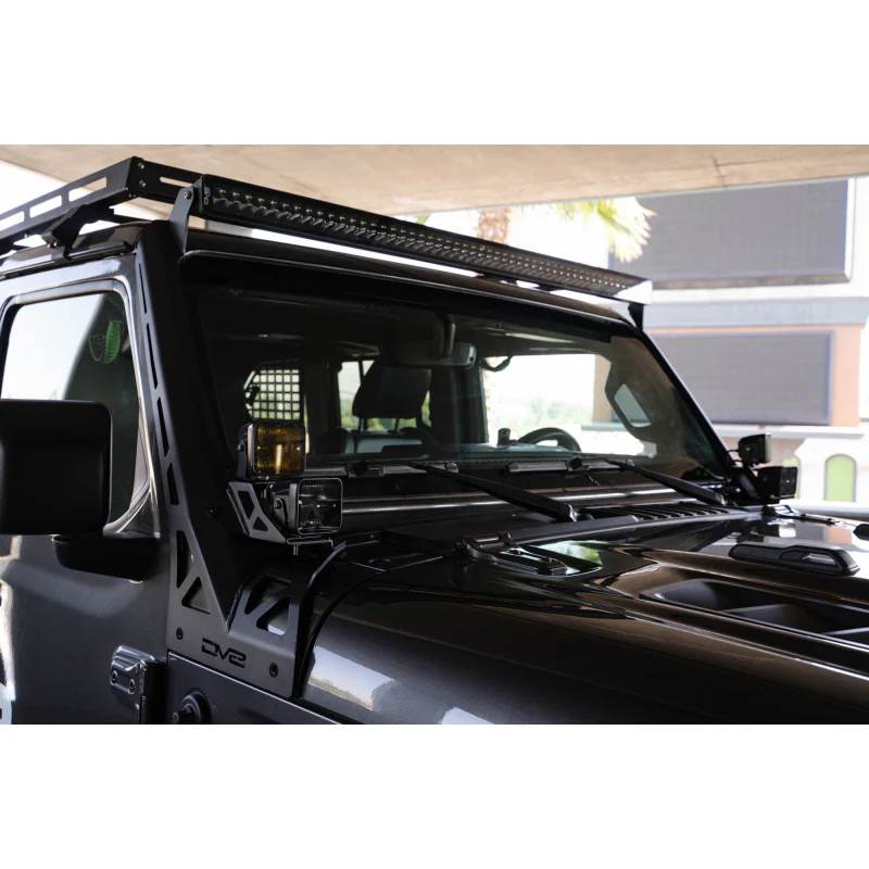 DV8 Offroad 2018-2025 Jeep Gladiator JT Wrangler JL JLU A-Pillar Dual Light Pod Mounts Model LBJL-11 - Image 6