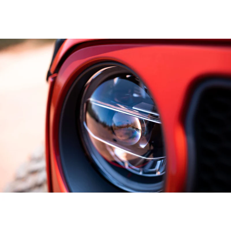DV8 Offroad 2018-2025 Jeep Jeep Gladiator JT Wrangler JL JLU LED Headlights - Chrome Model HLCJL-01 - Image 7