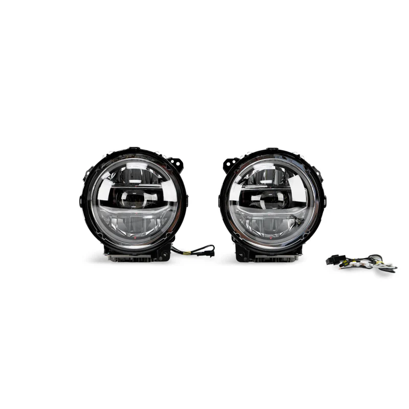 DV8 Offroad 2018-2025 Jeep Jeep Gladiator JT Wrangler JL JLU LED Headlights - Chrome Model HLCJL-01 - Image 8