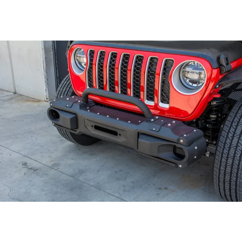 DV8 Offroad 2018-2025 Jeep Wrangler JL JLU Gladiator JT Front Bumper With Bull Bar Model FBJL-10 - Image 8