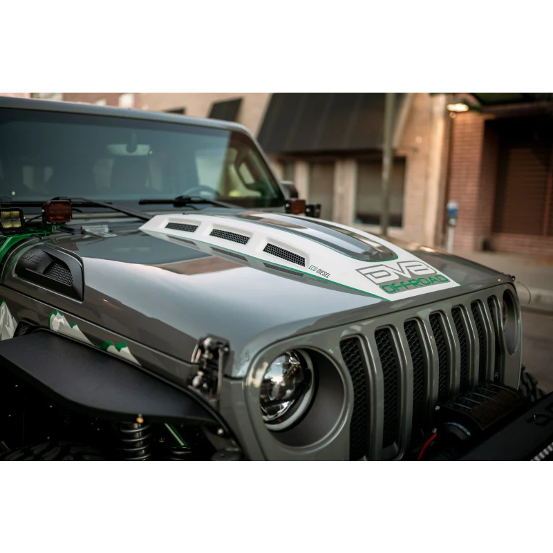 DV8 Offroad 2018-2025 Jeep Wrangler JL JLU Gladiator JT Heat Dispersion Hood Non-392 or Non-Mojave Model HDMBJL-01 - Image 11