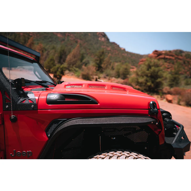 DV8 Offroad 2018-2025 Jeep Wrangler JL JLU Gladiator JT Heat Dispersion Hood Non-392 or Non-Mojave Model HDMBJL-01 - Image 13