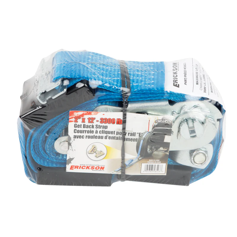 Erickson Manufacturing 2 In X 12Ft 6000Lb E-Track Ratchet Strap With Roller Idler Model 58523 - Image 2