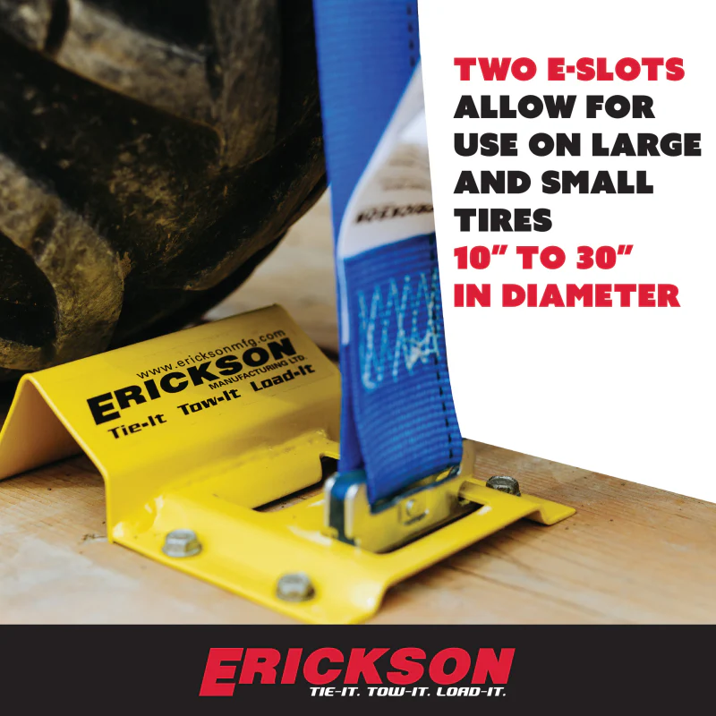Erickson Manufacturing 2 In X 7.5Ft 4500Lb E-Track ATV Wheel Chock and Strap Kit Model 09160 - Image 6