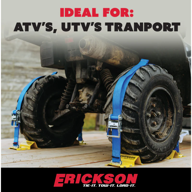 Erickson Manufacturing 2 In X 7.5Ft 4500Lb E-Track ATV Wheel Chock and Strap Kit Model 09160 - Image 9