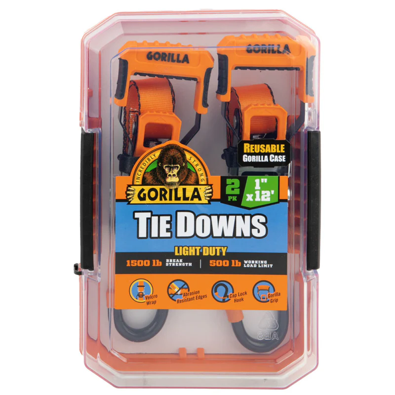 Erickson Manufacturing 2 Pack 1 In X 12Ft Ratchet Strap 1500Lb Cap Lock W/Full S Hook & Velcro Wrap Model 92004 - Image 3