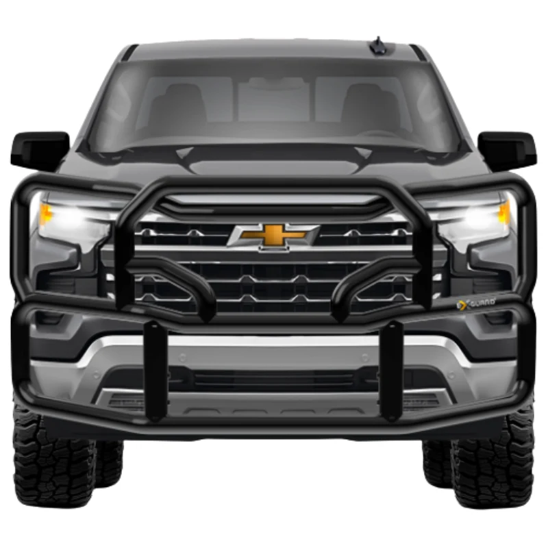 Ex-Guard Kit Extreme-Duty Full-Height Coverage Black Grille Guard Kit w/ Mounting Bracket and Tow Hooks Model HX-50BG3-GM1519-MB-19HX-GM15-TH - Image 2