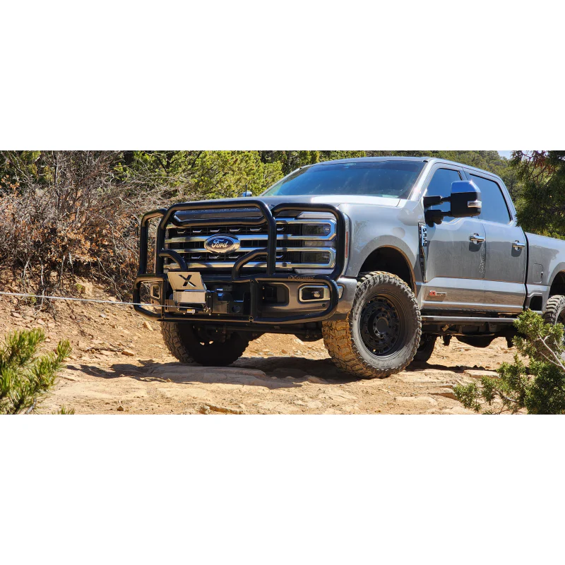 Ex-Guard Kit Extreme-Duty Full-Height Coverage Black Grille Guard Kit w/ Mounting Bracket and Winch Box with Recovery Point Model FX-50BG3-FD2517-MB-17FX-FD25-WB - Image 4