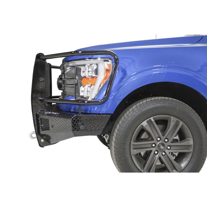 Fab Fours Black Steel Front Bumper w/ Grille Guard Model FF21-K5060-1 - Image 3