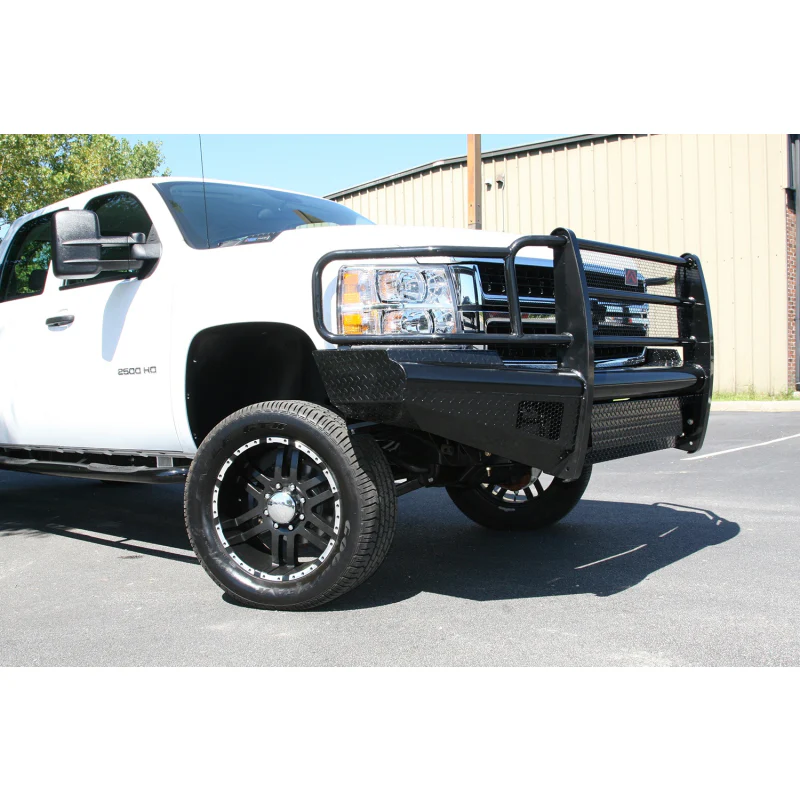 Fab Fours Black Steel Front Ranch Bumper w/ Grille Guard Model CH08-S2060-1 - Image 2