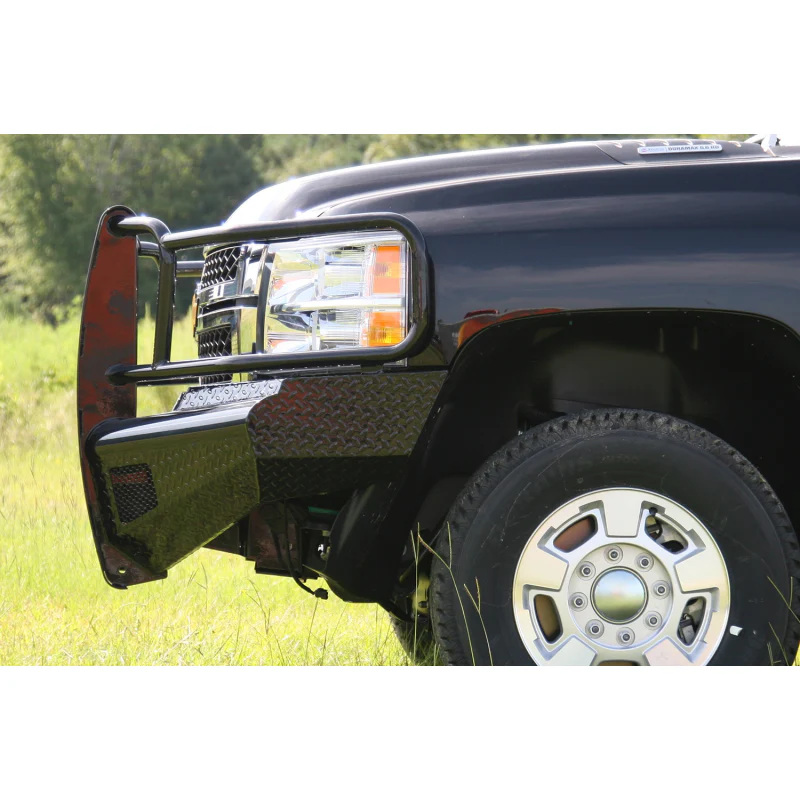 Fab Fours Black Steel Front Ranch Bumper w/ Grille Guard Model CH11-S2760-1 - Image 4