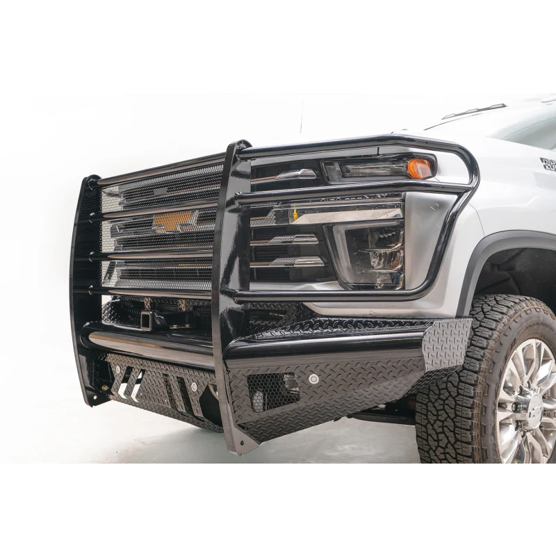 Fab Fours Black Steel Front Ranch Bumper w/ Grille Guard Model CH20-S4960-1 - Image 4