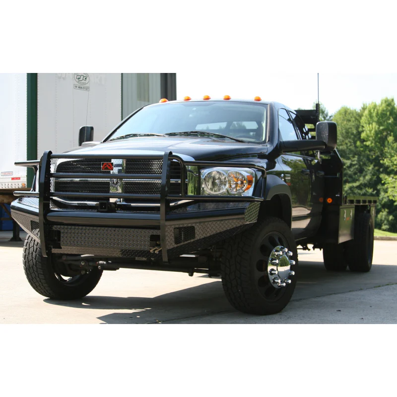 Fab Fours Black Steel Front Ranch Bumper w/ Grille Guard Model DR06-S1160-1