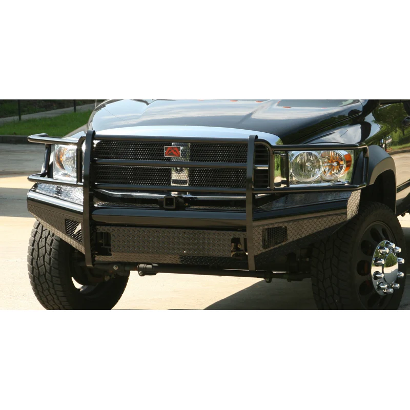 Fab Fours Black Steel Front Ranch Bumper w/ Grille Guard Model DR06-S1160-1 - Image 2
