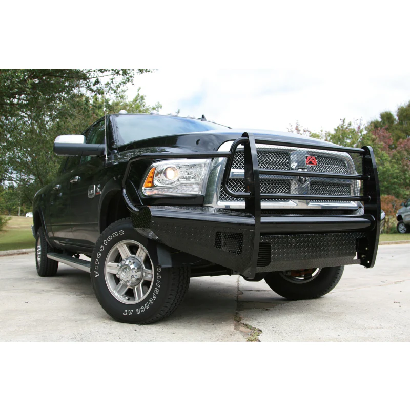 Fab Fours Black Steel Front Ranch Bumper w/ Grille Guard Model DR06-S1160-1 - Image 3
