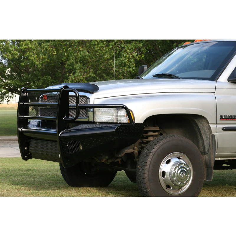 Fab Fours Black Steel Front Ranch Bumper w/ Grille Guard Model DR94-S1560-1
