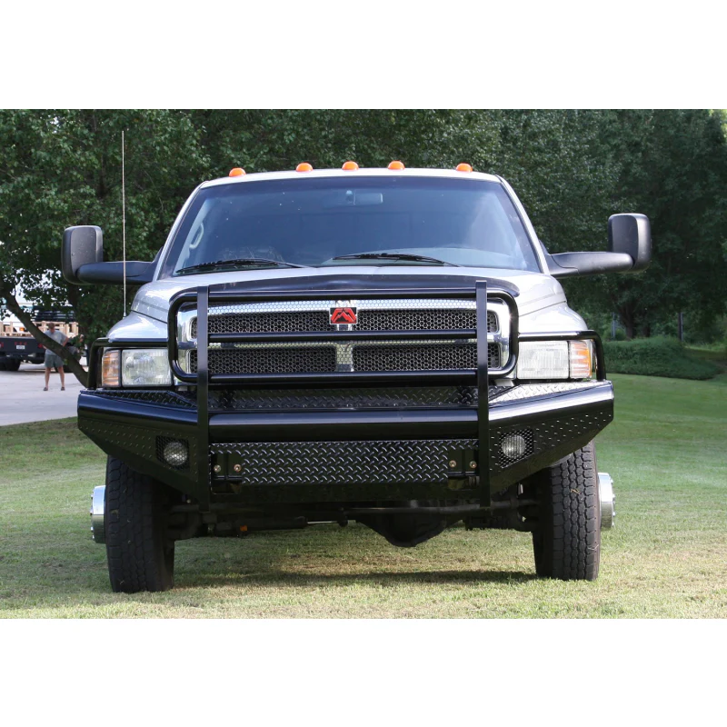 Fab Fours Black Steel Front Ranch Bumper w/ Grille Guard Model DR94-S1560-1 - Image 2