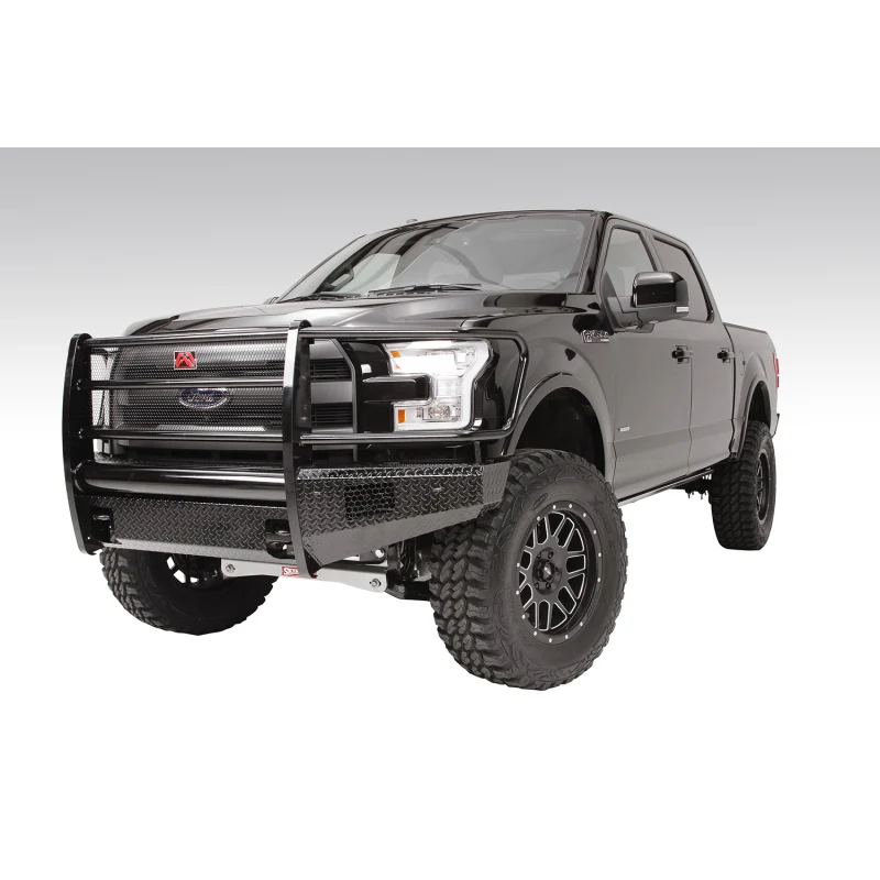 Fab Fours Black Steel Front Ranch Bumper w/ Grille Guard Model FF09-K1960-1