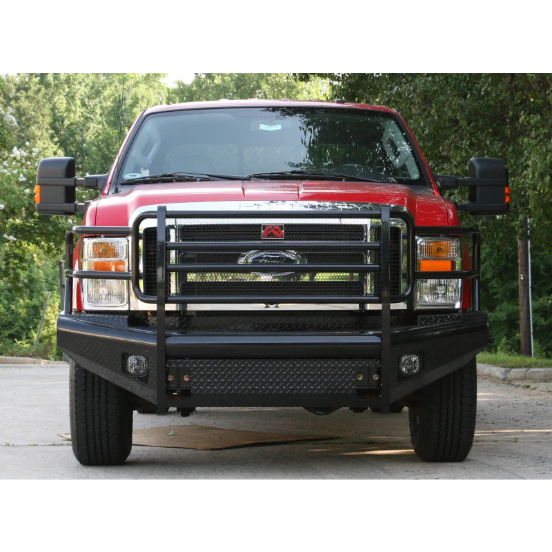 Fab Fours Black Steel Front Ranch Bumper w/ Grille Guard Model FS08-S1960-1 - Image 2