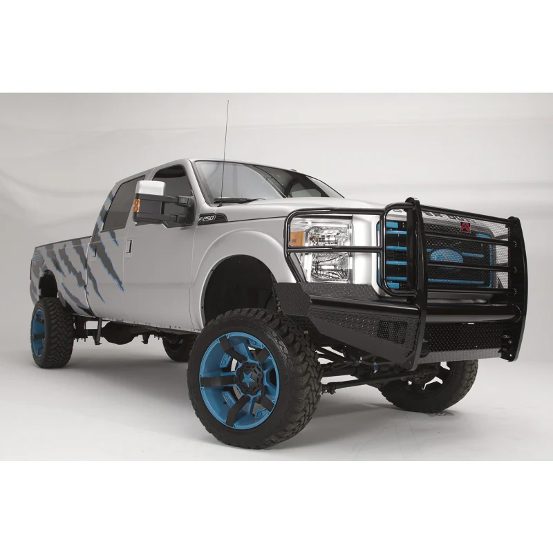 Fab Fours Black Steel Front Ranch Bumper w/ Grille Guard Model FS11-S2560-1 - Image 3