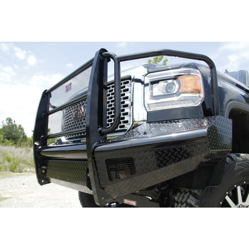 Fab Fours Black Steel Front Ranch Bumper w/ Grille Guard Model GM14-S3160-1 - Image 4