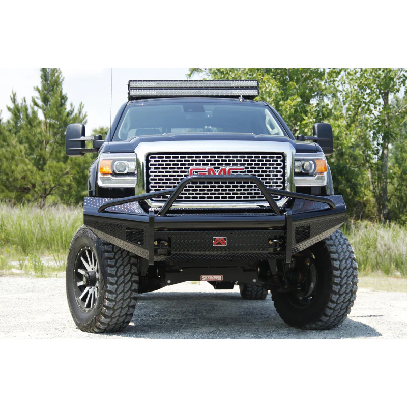 Fab Fours Black Steel Front Ranch Bumper w/ Pre Runner Guard Model GM08-S2162-1 - Image 2