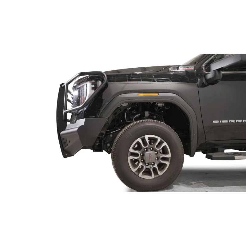 Fab Fours Elite Front Bumper w/ Full Guard Black Steel w/ Sensor Incl. Tow Hooks Model GM24-Q6260-1 - Image 4
