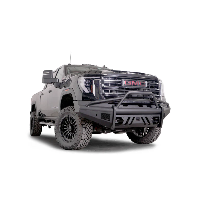 Fab Fours Elite Front Bumper w/ Pre-Runner Guard Black Steel w/ Sensor Incl. Tow Hooks Model GM24-Q6262-1 - Image 3