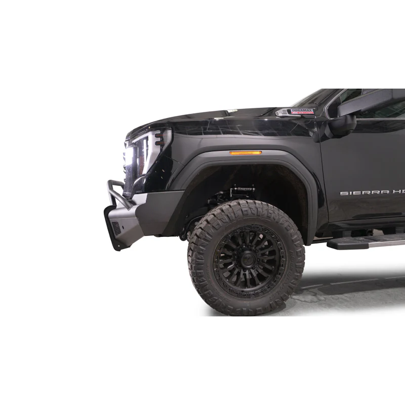 Fab Fours Elite Front Bumper w/ Pre-Runner Guard Black Steel w/ Sensor Incl. Tow Hooks Model GM24-Q6262-1 - Image 4