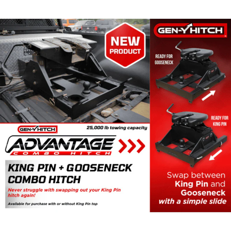GEN-Y ADVANTAGE Hitch - Fifth Wheel Gooseneck Combo for Trucks - 25K Towing - Fits Pullrite Fifth Wheel Head (Includes Pullrite FW Head, Cross Member & Rocker Arm) Model GH-21204 - Image 4