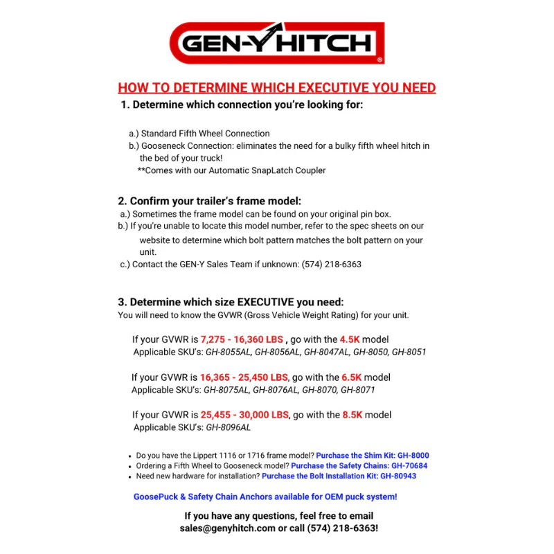 GEN-Y EXECUTIVE TORSION-FLEX Auto Latch Fifth Wheel to Gooseneck 2 5/16" Coupler 3.5K - 6.5K pin weight range 30K Towing Model GH-8075AL - Image 7