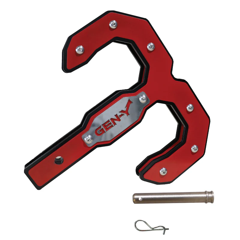 GEN-Y Hulk 2.5 21K Tow Hook Black/Red 2.5" Shank with GH-099 Pin & GH-011 Twist Clip Model GH-0073