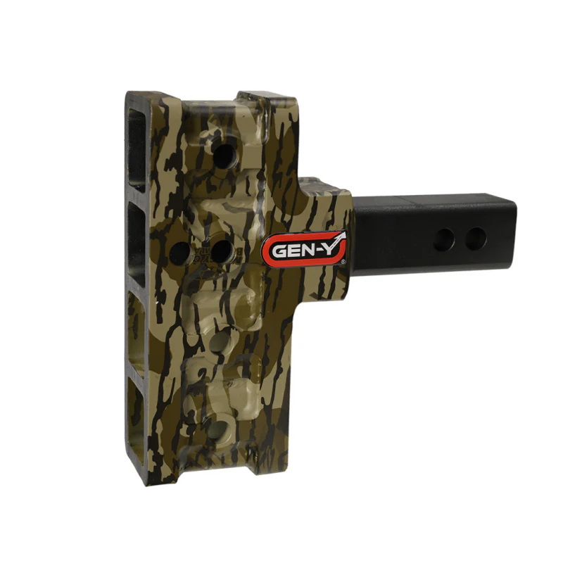GEN-Y MEGA-DUTY 2" Offset Shank 2.5 Rise, 5" Drop 1.5K TW 10K Hitch Only - Hydro Dipped - Mossy Oak Model GH-404-MO