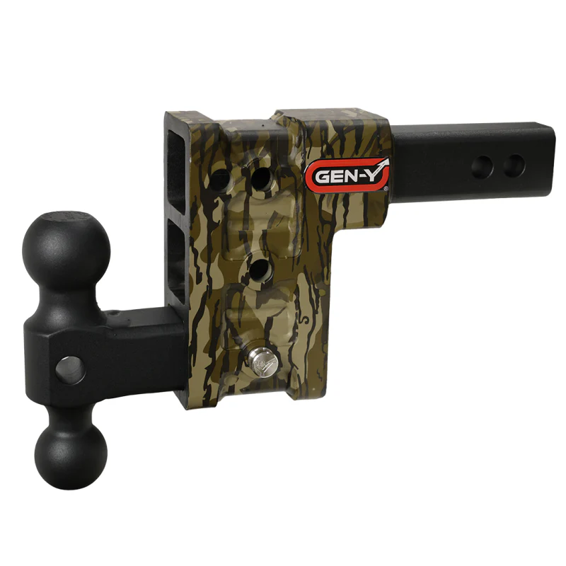 GEN-Y MEGA-DUTY 2" Shank 5" Drop 1.5K TW 10K Hitch & GH-031 Dual-Ball - Hydro Dipped - Mossy Oak Model GH-313-MO