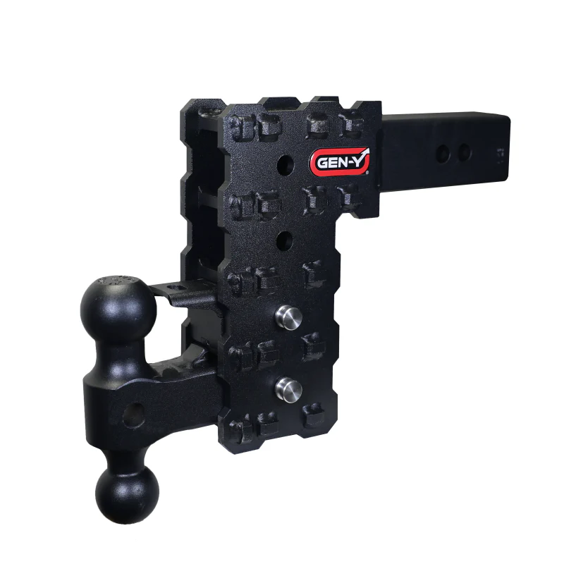 GEN-Y PHANTOM 2.5" Solid Shank 7.5" Drop 1.6K TW 16K Hitch & GH-051 Dual-Ball & GH-032 Pintle Lock Model GH-2424X