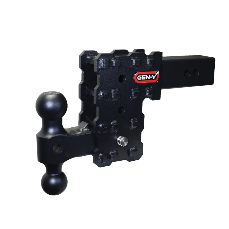 GEN-Y PHANTOM-X 2.5" Solid Shank 5" Drop 1.6K TW 16K Hitch & GH-051 Dual-Ball Mount Model GH-2413X